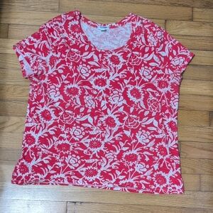 Old Navy Red and White Floral Top
